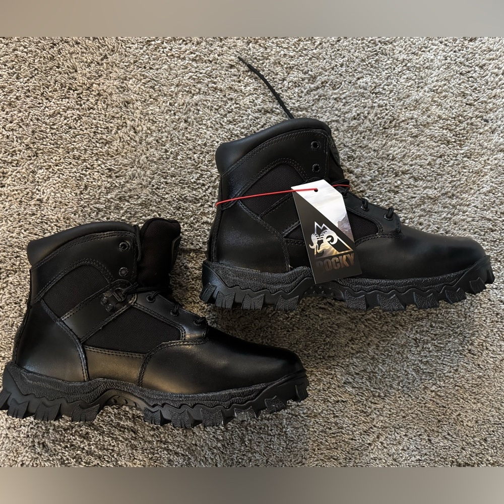 Rocky Alpha Force Men's Black Tactical Waterproof Work Boots Size 11.5W
